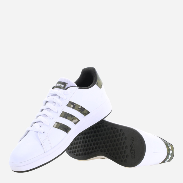 Підліткові кеди для хлопчика adidas Grand Court 2.0 K IF3669 40 Білі з темно-зеленим (4066766543652) - зображення 4