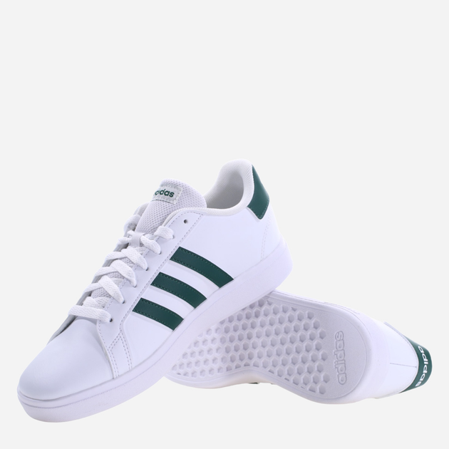 Підліткові кеди для хлопчика adidas Grand Court 2.0 K IG4830 37.5 Білі з зеленим (4066755741540) - зображення 4