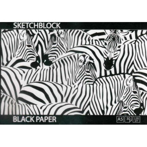 Альбом для малювання чорний папір A4 SKETCHBLOCK клеєний планшет 30 аркушів 120г/м2 в асортименті BL4930 - Фото 1 Альбом для малювання чорний папір A4 SKETCHBLOCK клеєний планшет 30 аркушів 120г/м2 в асортименті BL4930 - изображение 1