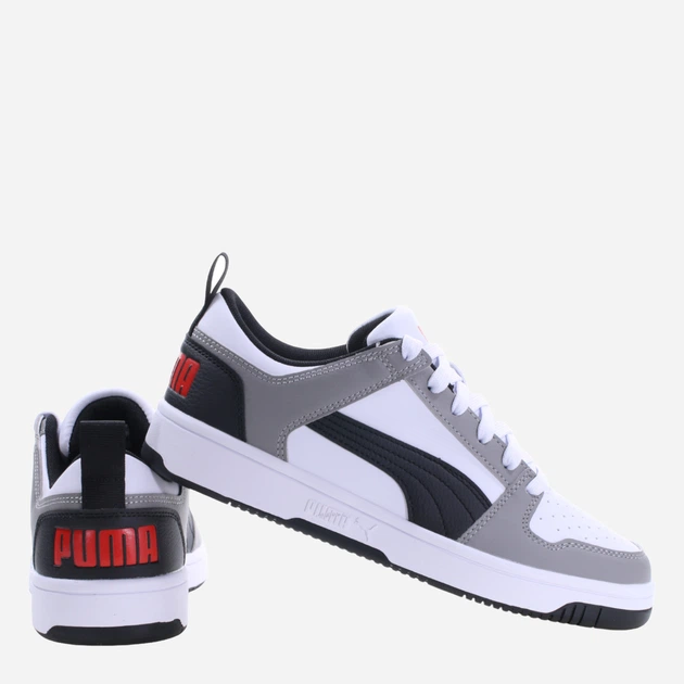 Подростковые кеды для мальчика Puma Rebound Layup Lo SL Jr 370490-20 38.5 Белые с серым (4099683244623) - Фото 3 Подростковые кеды для мальчика Puma Rebound Layup Lo SL Jr 370490-20 38.5 Белые с серым (4099683244623) - изображение 3