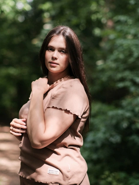 Piżama damska z szortami i krótkim rękawem bawełniana Doctor Nap PM.4315 XL Brązowa (5902701170110) - obraz 6