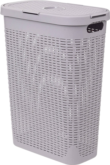 Wysoki kosz na pranie 5five Simply Smart z plastiku 40 l Szary (3560232782480) - obraz 1