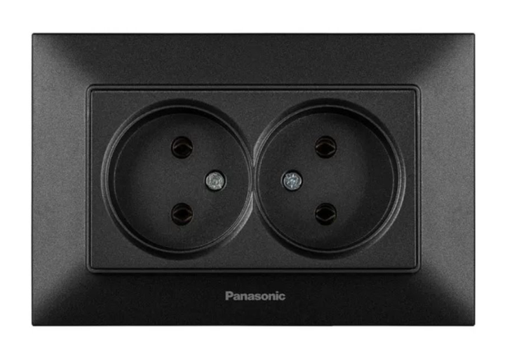 Розетка 2-а чорна Panasonic Arkedia Slim WNTC02042BL-UA – фото, отзывы ...