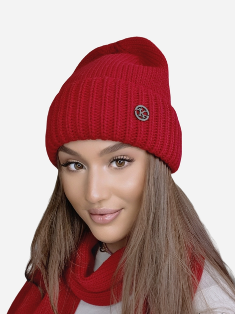 Czapka damska beanie Kamea K.22.054.21 One Size Czerwona (5903246761993) - obraz 1