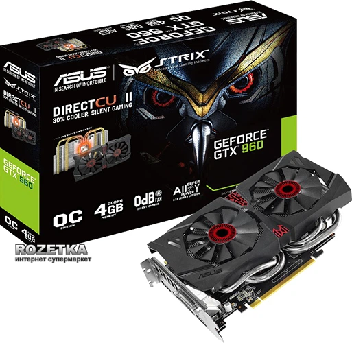 動作確認済GIGABYTE & ASUS GeForce GTX 960 4GB Видеокарта Asus PCI-Ex GeForce GTX 960 Strix 4GB GDDR5