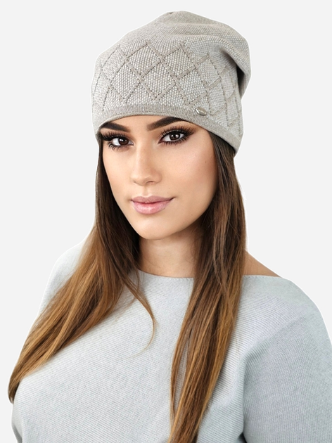 Czapka damska beanie Kamea K.23.001.04 54-60 Ciemnobeżowa (5903246777376) - obraz 1