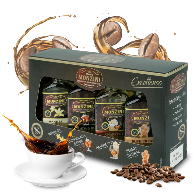 Купить Сироп для кофе Monzini Excellence набор 4 вкуса ваниль, шоколад ...