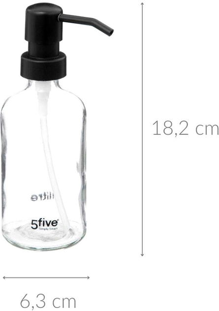 Dozownik na mydło w płynie 5five Simply Smart szkło transparentny 250 ml (3560231641405) - obraz 2