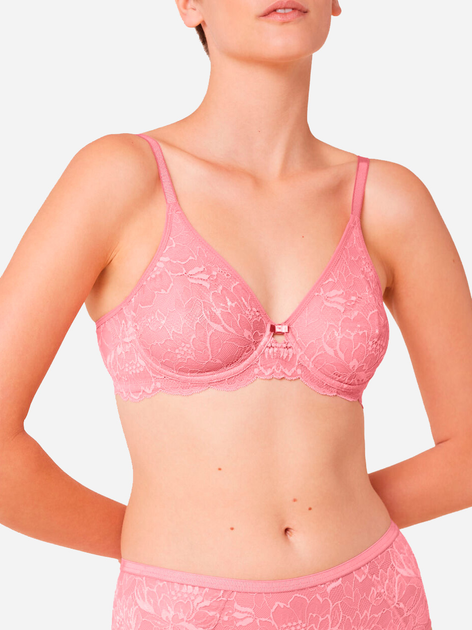 Biustonosz damski z fiszbinami z koronką Triumph 10214458 75B Różowy (7613108166313) - obraz 3