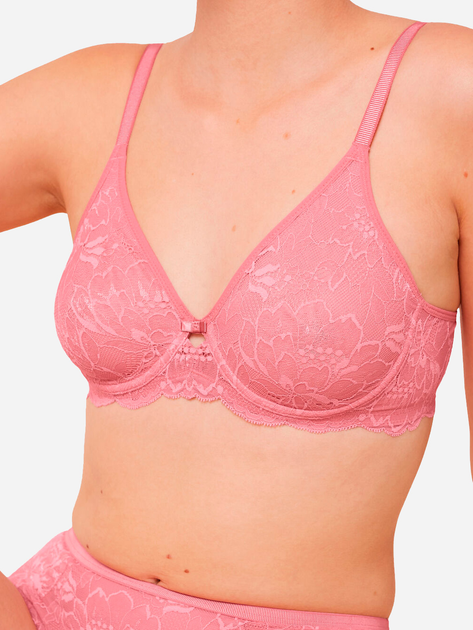 Biustonosz damski z fiszbinami z koronką Triumph 10214458 70G Różowy (7613108166900) - obraz 4