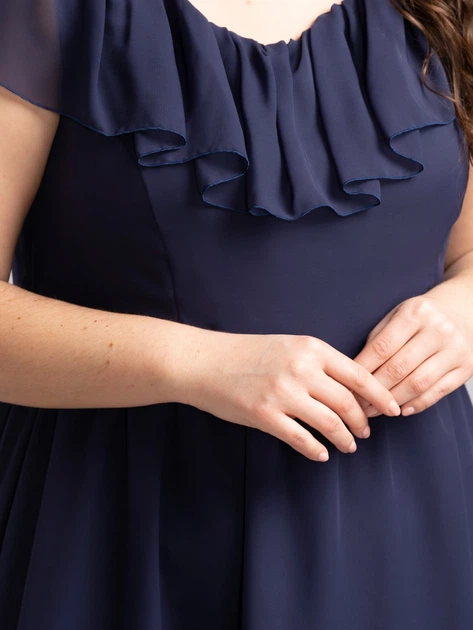 Sukienka trapezowa damska wieczorowa Karko SB246 42 Granatowa (5903676082743) - obraz 7