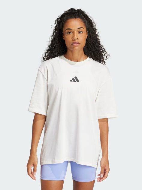 Акція на Футболка бавовняна оверсайз довга жіноча Adidas W Str G T IW0136 XL Cwhite від Rozetka