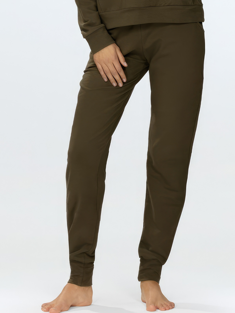 Spodnie dresowe damskie joggery DKaren Seattle S Khaki (5903251481909) - obraz 1