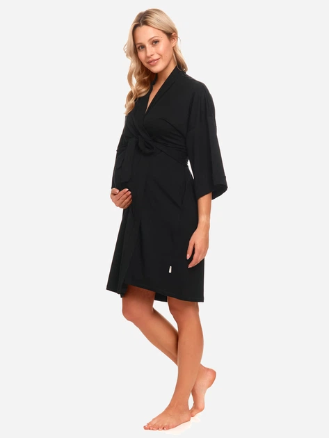 Szlafrok kimono damski Doctor Nap SWB.9999 L Czarny (5901592700833) - obraz 3