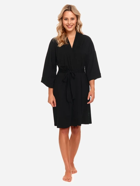 Szlafrok kimono damski Doctor Nap SWB.9999 XL Czarny (5901592700840) - obraz 4