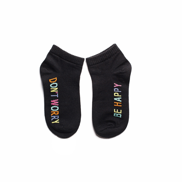Набір шкарпеток 3 пари короткі з принтом Don`t worry, Be happy безшовні ORGANIC cotton JILL ANTONY 35-37 арт. 31004 - зображення 5
