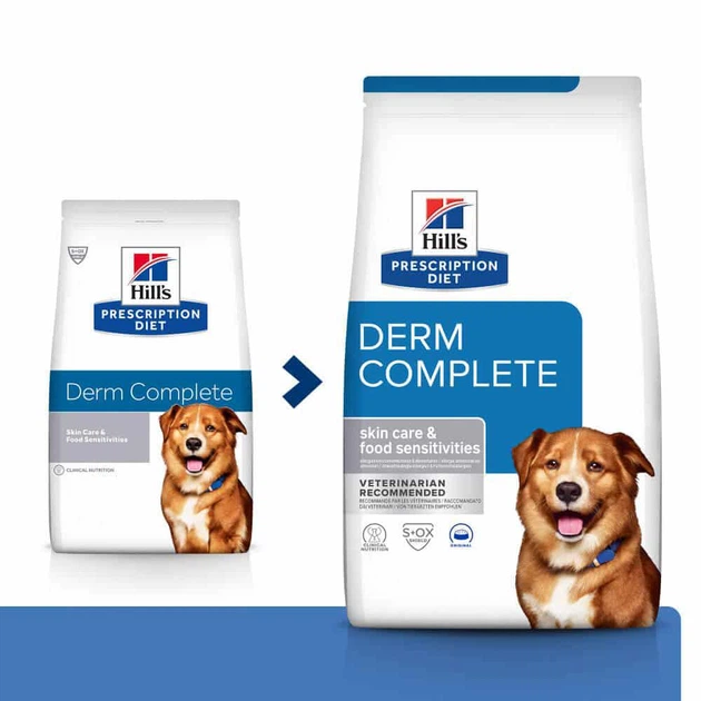 Hill’s Prescription Diet Derm Complete Сухий корм для собак при харчовій алергії та атопічному дерматиті, 12 кг - изображение 3