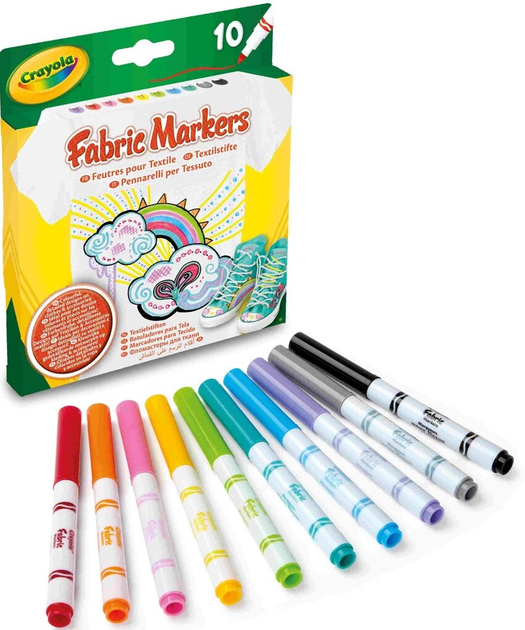 Фломастери для малювання на тканині Crayola Fine Line 10 кольорів 58-8633 (071662186333) - зображення 2