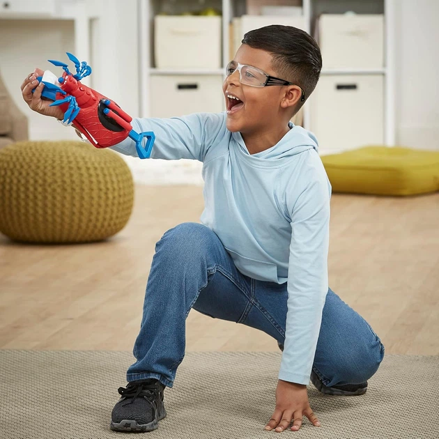 Бластер Нерф Перчатка Человек Паук Marvel Mech Strike Mechasaurs Spider-Man Arachno Blaster Hasbro F6677 - Фото 8 Бластер Нерф Перчатка Человек Паук Marvel Mech Strike Mechasaurs Spider-Man Arachno Blaster Hasbro F6677 - изображение 8