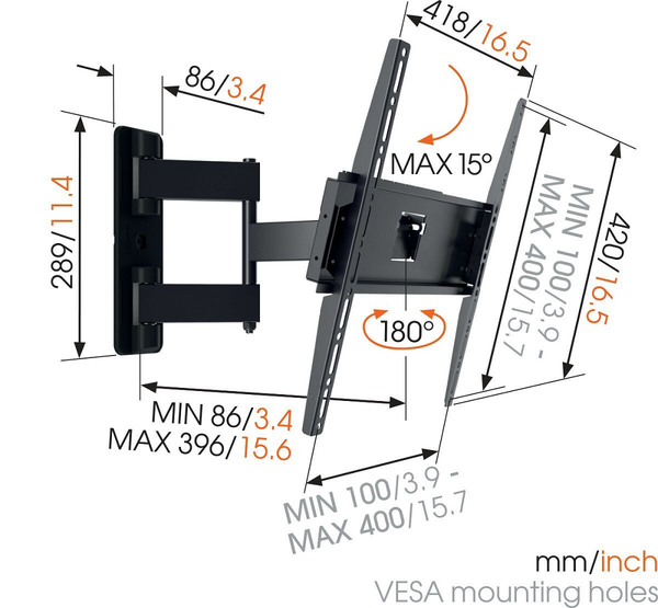 Настенное крепление для телевизора Vogels MA3040 Black (8553040) - изображение 3