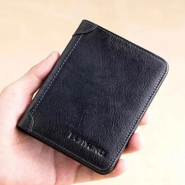 Портмоне кошелек мужской кожаный с защитой RFID для банковских карт черный - Фото 2 Портмоне кошелек мужской кожаный с защитой RFID для банковских карт черный - изображение 2
