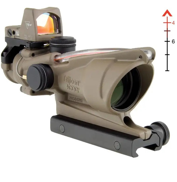 Приціл Trijicon ACOG 4x32 сітка .223 Red Chevron/RMR Type 2 3.25 MOA FDE - зображення 1