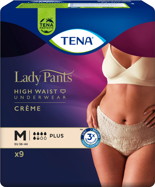 Majtki urologiczne Tena Lady Pants Plus Medium Beżowe 9 szt (7322540920772) - obraz 2