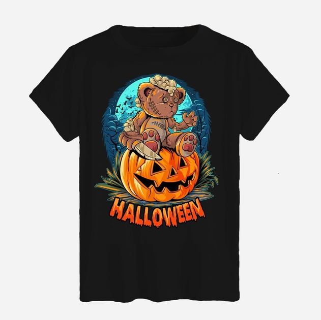 Акція на Футболка бавовняна довга чоловіча Likey Halloween M150-2308 XL Чорна від Rozetka