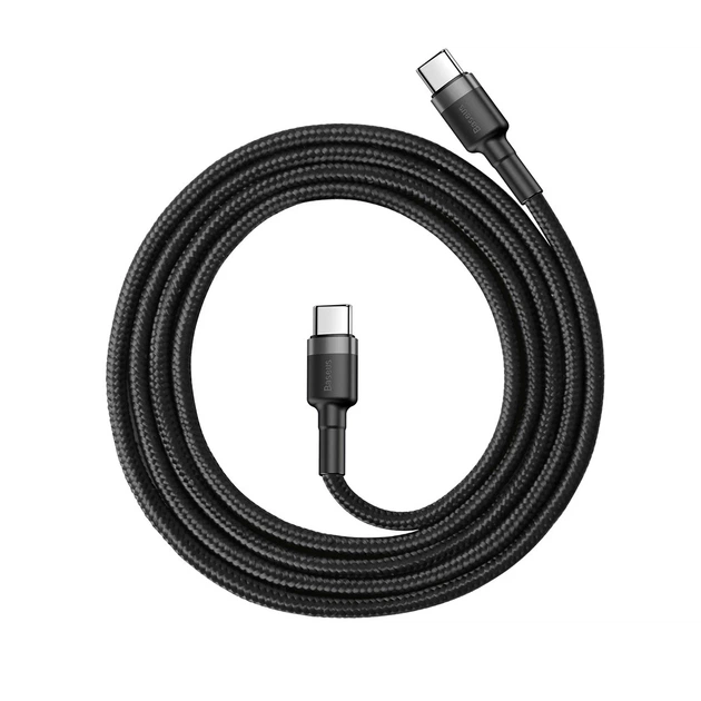 Кабель Baseus Cafule Type-C to Type-C PD 2.0 60W 1m чорний - зображення 2