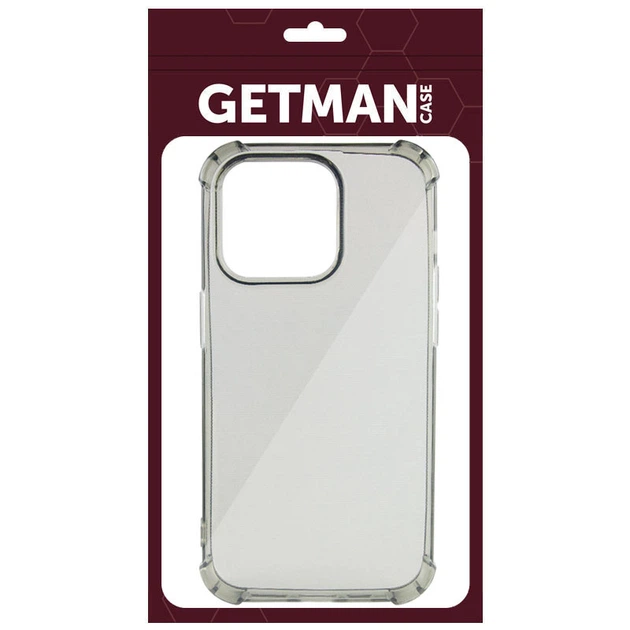 Чехол GETMAN Ease logo TPU усиленные углы для Apple iPhone 14 Pro (6.1") Серый (прозрачный) - Фото 6 Чехол GETMAN Ease logo TPU усиленные углы для Apple iPhone 14 Pro (6.1") Серый (прозрачный) - изображение 6
