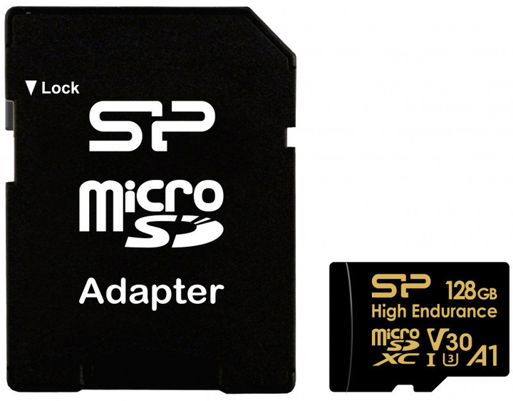 Карта пам'яті Silicon Power High Endurance microSDXC 128GB Class 10 UHS-I U3 A1 V30 + SD адаптер (SP128GBSTXDV3V1HSP) - зображення 2