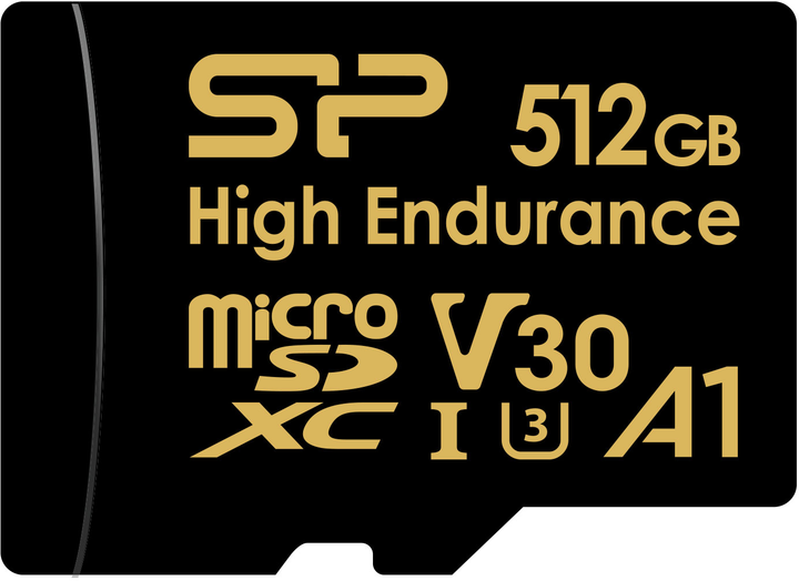 Karta pamięci Silicon Power High Endurance microSDXC 512GB Class 10 UHS-I U3 A1 V30 + SD adapter (SP512GBSTXDV3V1HSP) - obraz 1