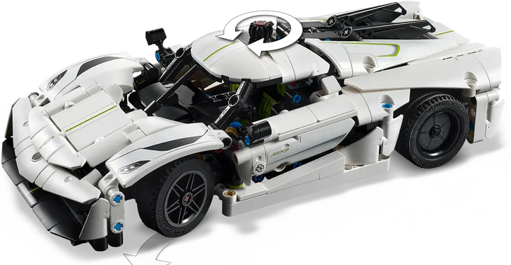 Конструктор LEGO Technic: Білий гіперкар Koenigsegg Jesko Absolut 801 елемент (42184) - зображення 7