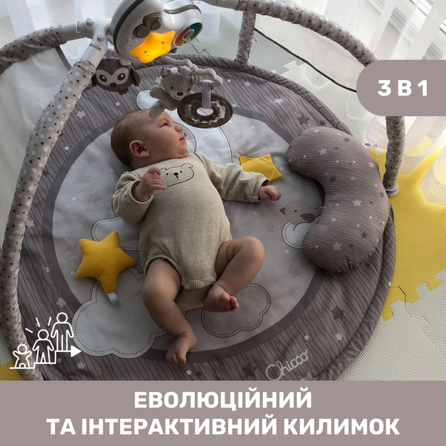 Розвиваючий килимок з проектором-нічником 3 в 1 Chicco Enjoy Colours Бежевий (09866.00) - зображення 2