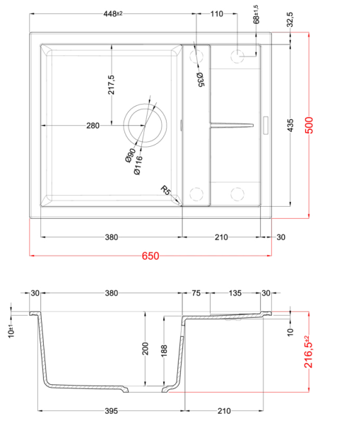 Кухонная мойка гранит ELLECI UNICO 125 NERO 40 - Фото 10 Кухонная мойка гранит ELLECI UNICO 125 NERO 40 - изображение 10
