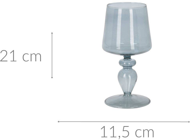 Świecznik Home & Styling Collection na nóżce 21 cm Niebieski (5902973435344) - obraz 2