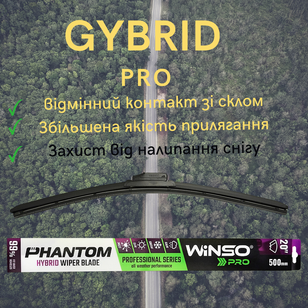 Гибридные щетки стеклоочистителя PEUGEOT 106 1995-2005 Winso PRO Phantom 500+450 мм - изображение 2