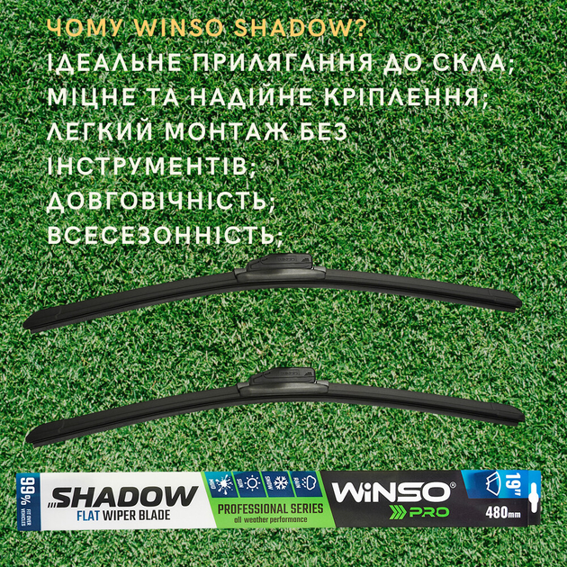 Щетки стеклоочистителя PEUGEOT 106 1995-2005 Winso PRO Shadow 500+450 мм - изображение 2