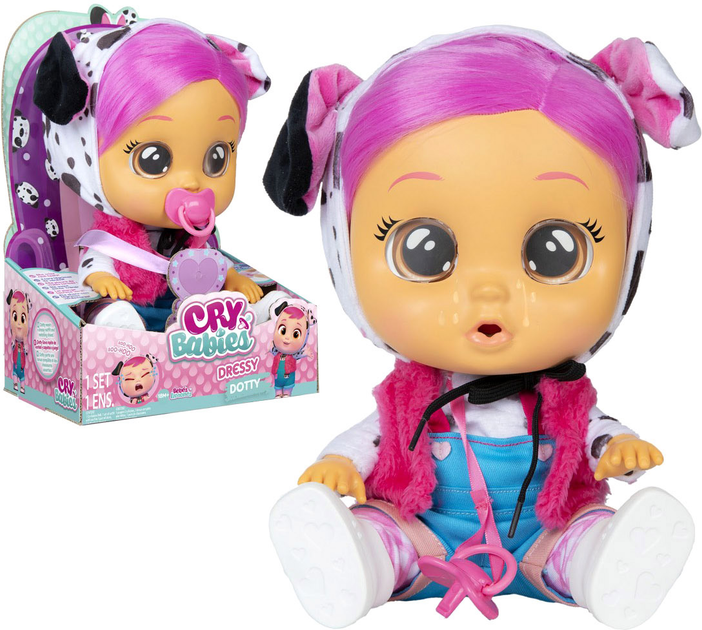 Lalka bobas TM Toys Cry Babies Dressy Dotty 30 cm (8421134081451) - obraz 1