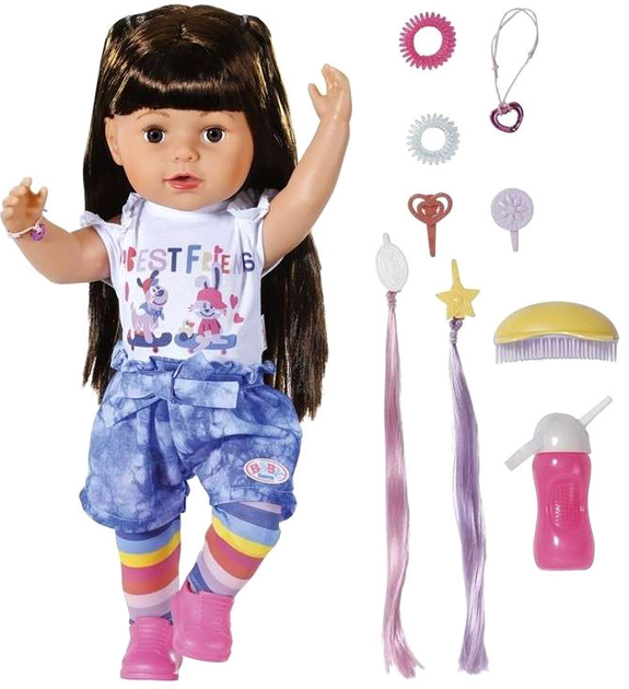 Lalka bobas Zapf Creation Baby Born Sister brunette 43 cm (4001167830352) - obraz 2