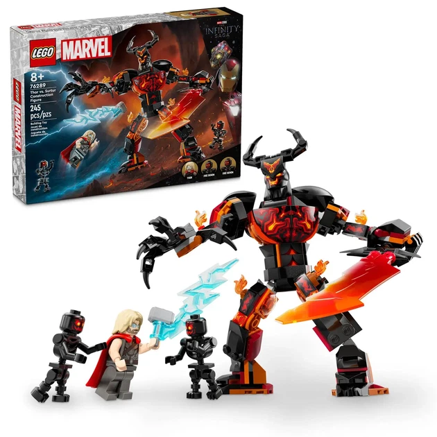 MARVEL THOR フィギュア 8個セット Конструктор LEGO Marvel: Тор против фигурки Суртура 245 элементов