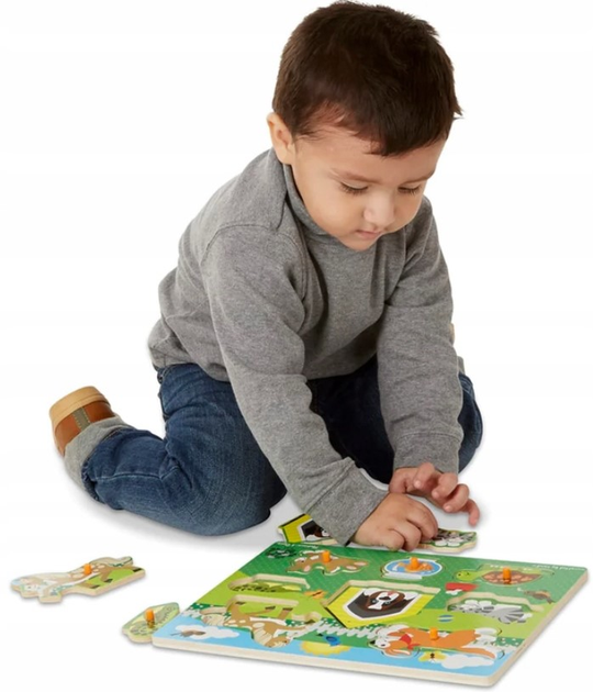 Пазл дерев'яний Melissa & Doug Домашні тварини 19053 8 елементів (0000772190534) - зображення 7