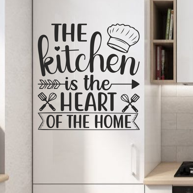 Вінілова наклейка Кухня серце будинку 49х50см (The kitchen is the heart) Happy Pocket Чорний матовий (HP-072S-070M) - зображення 3