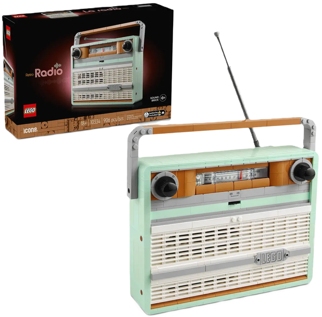 Zestaw klocków LEGO Icons Radio w stylu retro 906 elementów (10334) - obraz 1