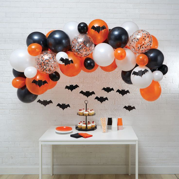 Хмарка З Повітряних Кульок На Хелловін Кажани Halloween - Фото 1 Хмарка З Повітряних Кульок На Хелловін Кажани Halloween - зображення 1