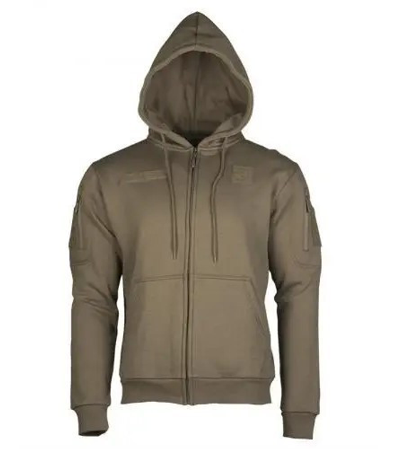 Реглан тактический Mil-tec с капюшоном на молнии Tactical hoodie Olive 11472012 XL - изображение 1