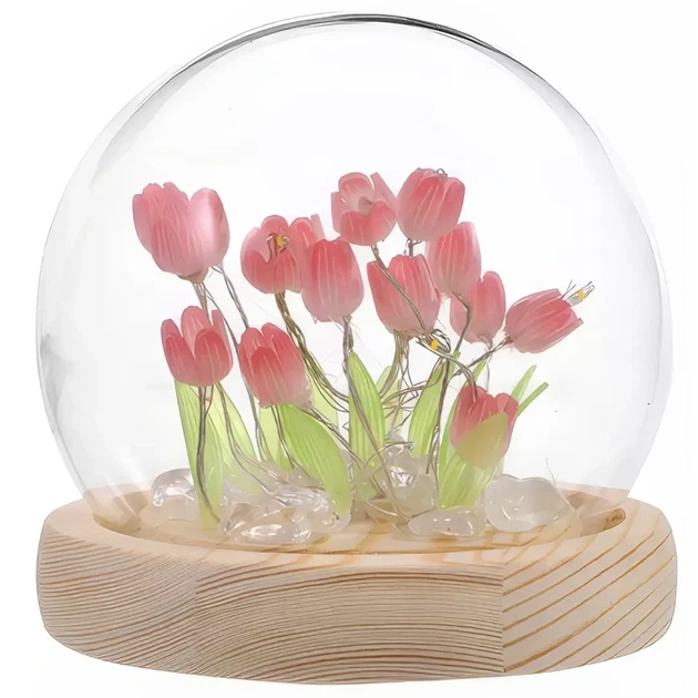Ночник светодиодный тюльпаны умелые ручки Spherical lamp HA-42, Лампа-тюльпан DIY Ночник-тюльпан SRLD_181 - изображение 2