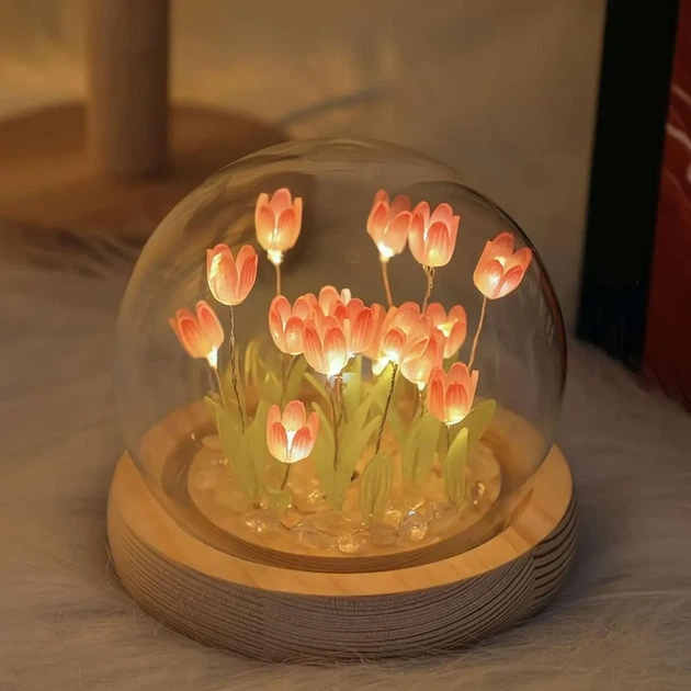 Ночник светодиодный тюльпаны умелые ручки Spherical lamp HA-42, Лампа-тюльпан DIY Ночник-тюльпан SRLD_181 - изображение 8