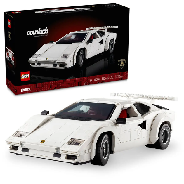 Zestaw klocków LEGO Icons Lamborghini Countach 5000 Quattrovalvole 1506 elementów (10337) - obraz 1