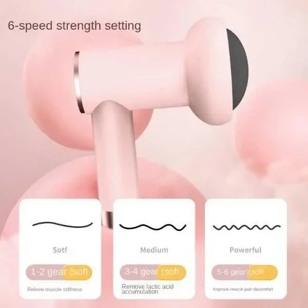 Массажер ручной Replicates Shiatsu Massager YX-720 для тела аккумуляторный с насадками антицеллюлитный Розовый - изображение 4